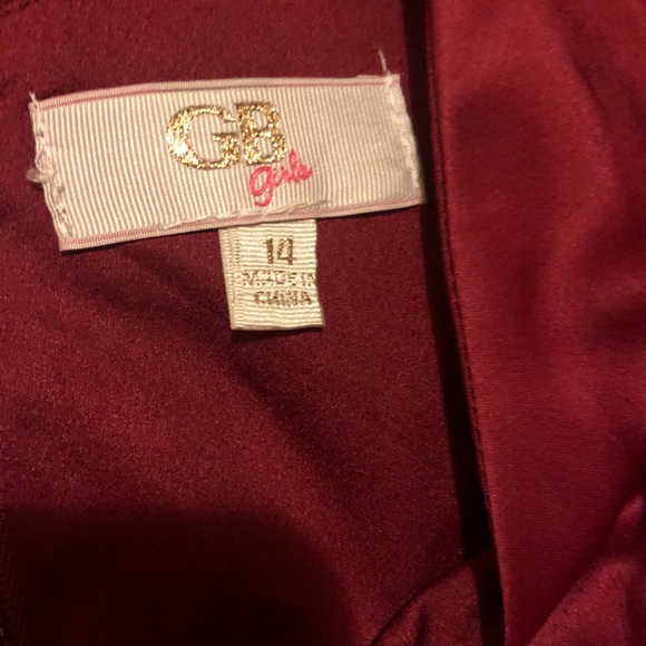 GB Girls Social Red Sateen Walk Through Jumpsuit - Picture 7 of 8